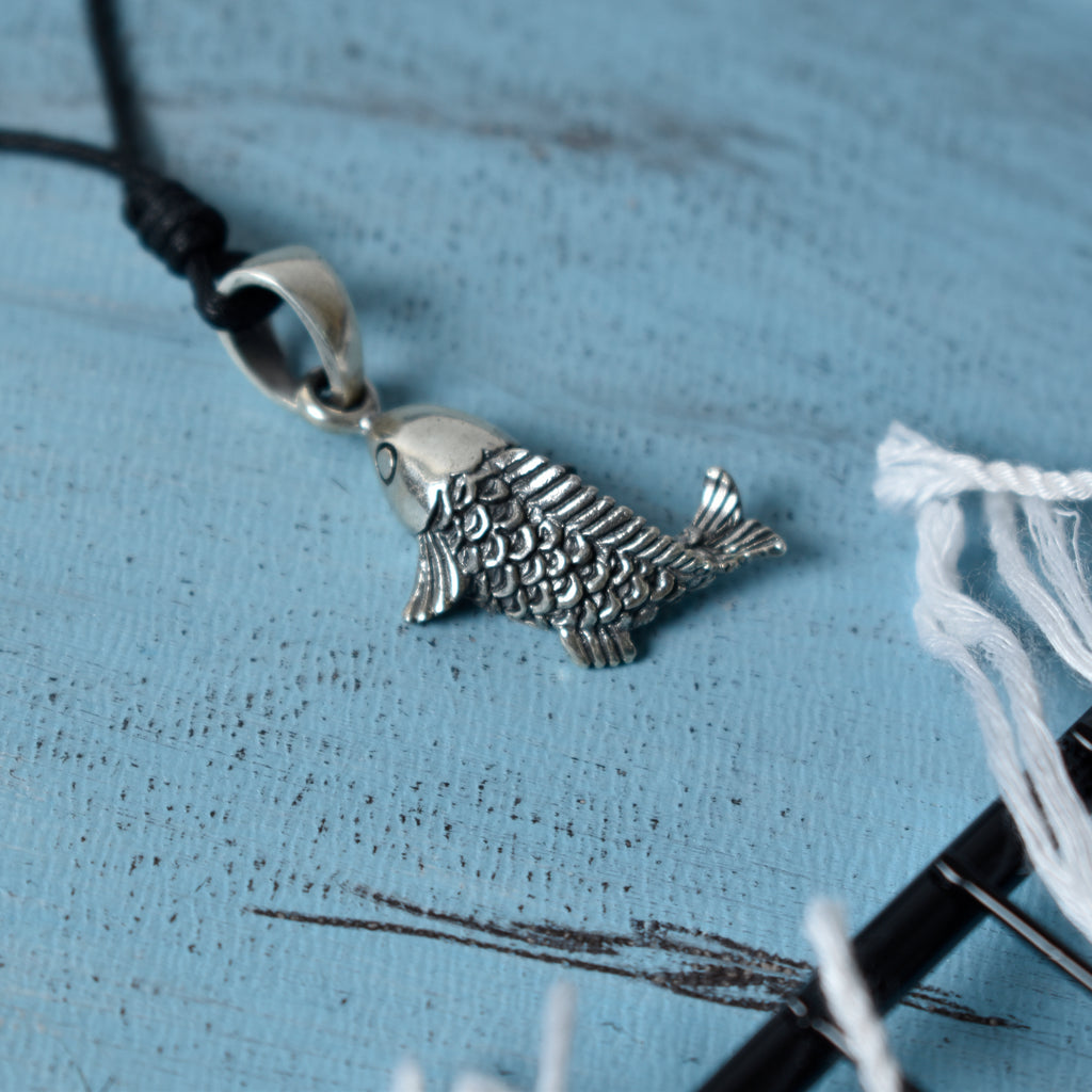 Fish Sterling Silver Brass Charm Necklace Pendant  Marine Melody Jewelry