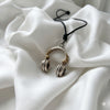 Headphone 92.5 Sterling Silver Charm Necklace Pendant Jewelry