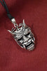 Devil Worshiper Satan Mask 925 Sterling Silver Gold Brass Necklace Jewelry