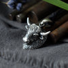 Bison Head 92.5 Sterling Silver Gold Brass Pendant Necklace Jewelry