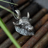 Bison Head 92.5 Sterling Silver Gold Brass Pendant Necklace Jewelry
