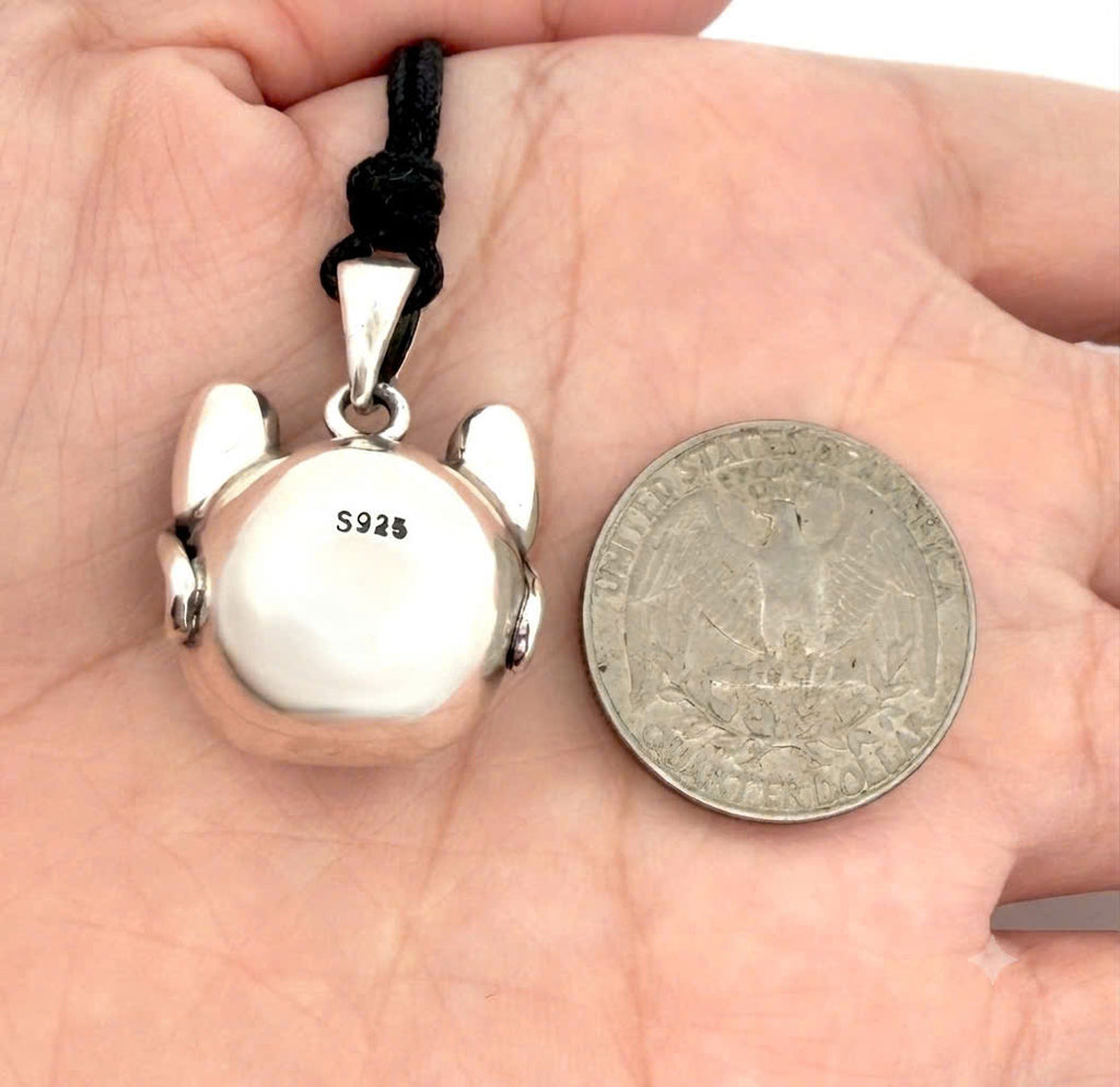 Retro Light Luxury Niche Glasses Puppy Pitbull 92.5 Sterling Silver Pendant Necklace