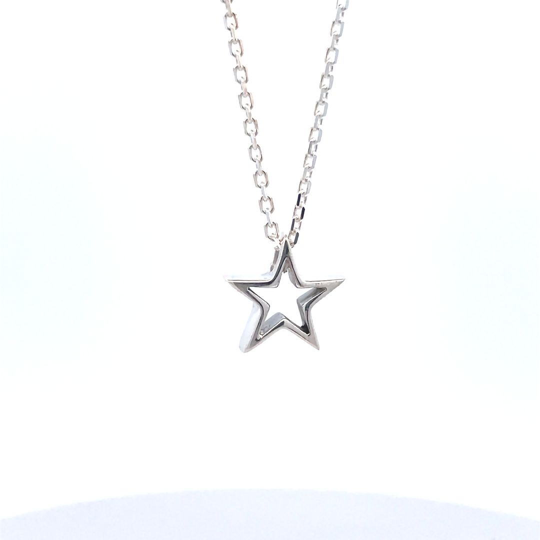 Lovely Star Charm Pendant Sterling Silver Pendant Necklace