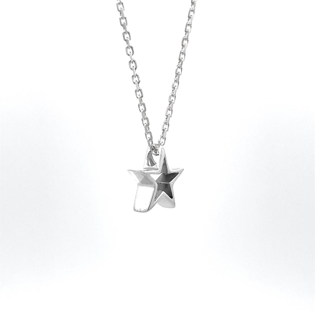 Lovely Star Charm Pendant Sterling Silver Pendant Necklace