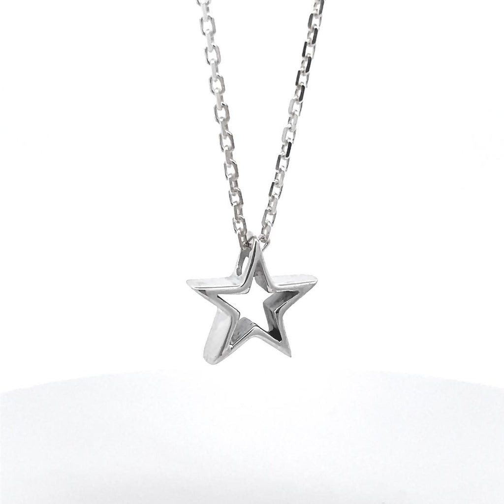 Lovely Star Charm Pendant Sterling Silver Pendant Necklace