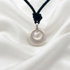 Donut Circle 92.5 Sterling Silver Charm Necklace Pendant Jewelry