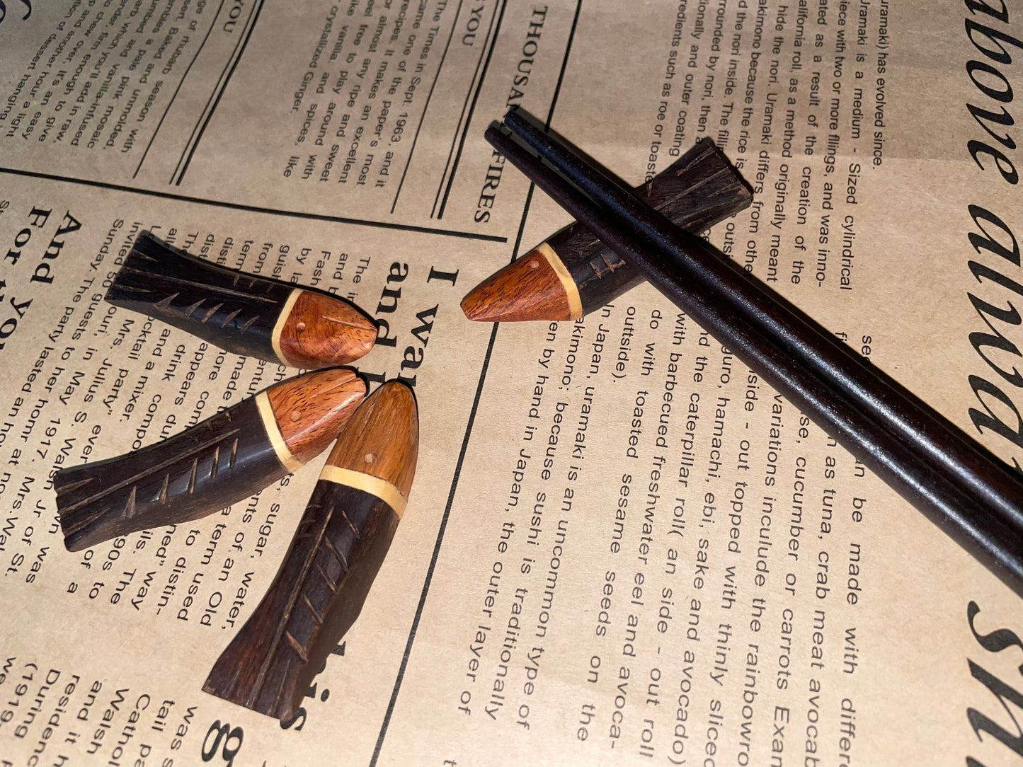 Handcrafted Wooden Chopstick Rest Spoon Fork Knife Holder Fish Designed