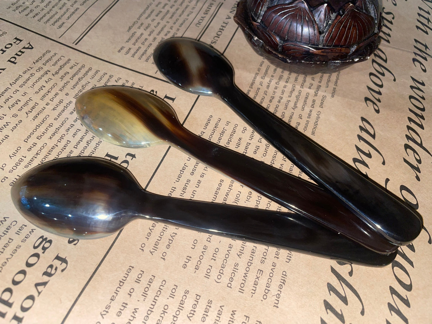 Handcrafted Unique Vietnamese Buffalo Horn Dinning Dinner Rice Soup Spoon