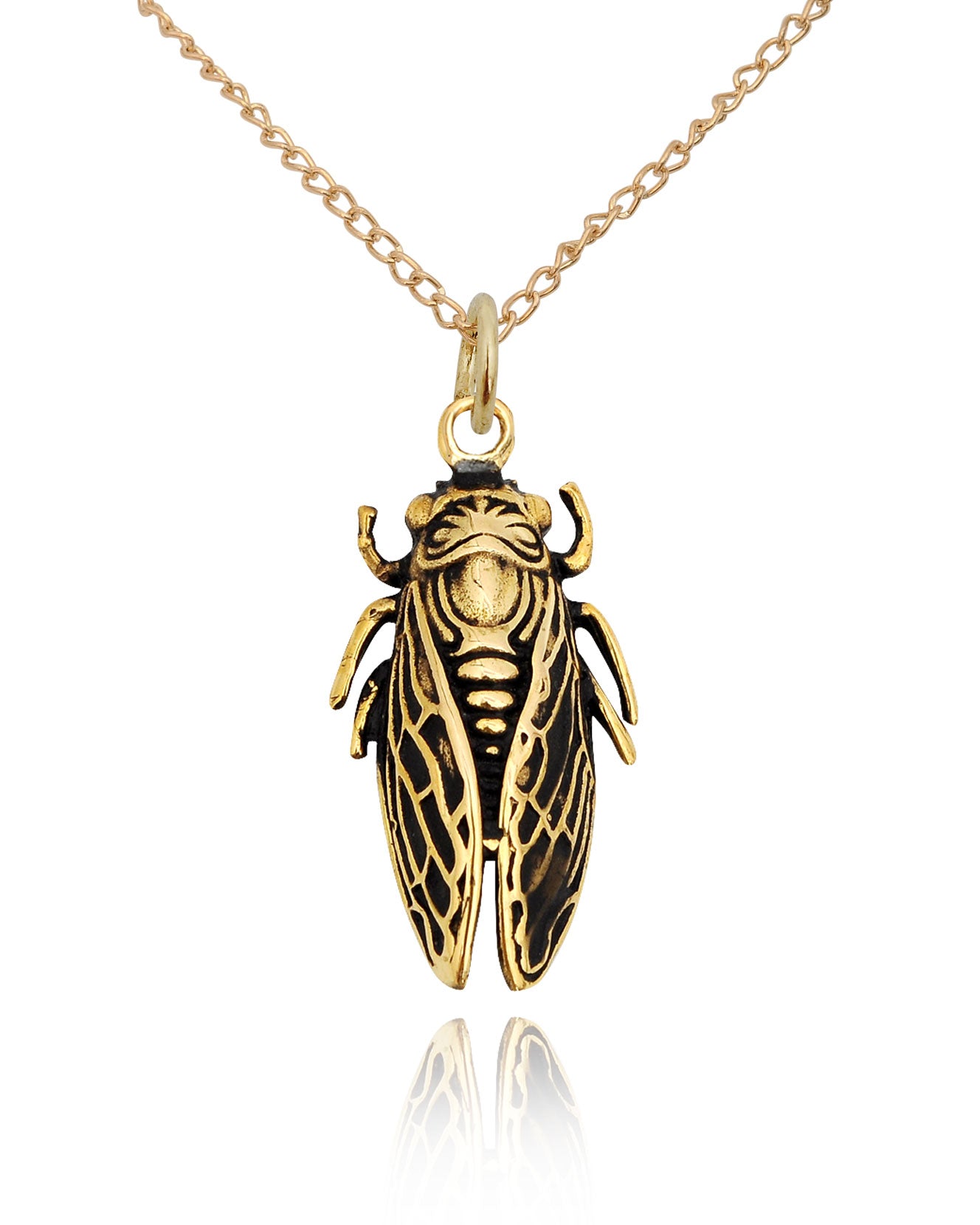 Locust Insect Handmade Brass Necklace Pendant Jewelry