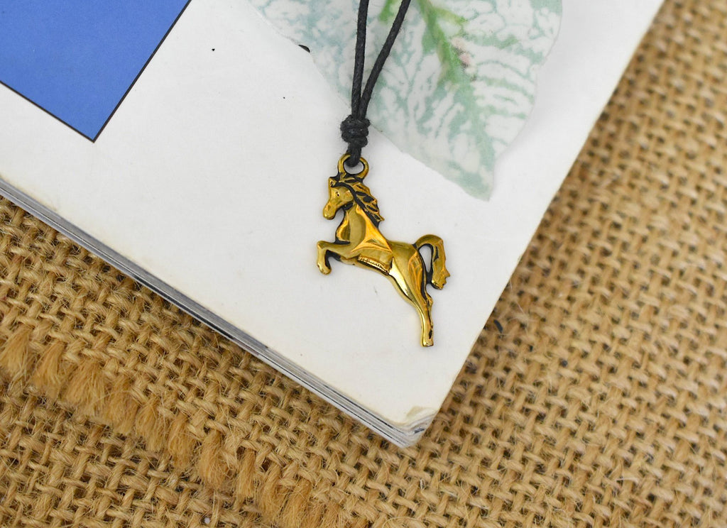 Horse Handmade 92.5 Sterling Silver Pewter Brass Necklace Pendant Jewelry