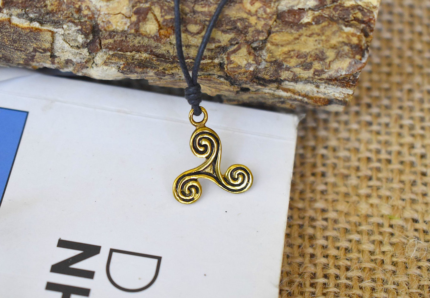 Trilogy Wave 92.5 Sterling Silver Pewter Gold Brass Necklace Pendant Jewelry
