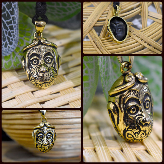 Monkey King Journey To the West Gold Brass Necklace Pendant Jewelry