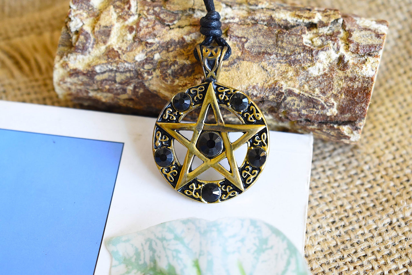 Color Pentagram Silver Pewter Gold Brass Charm Necklace Pendant Jewelry