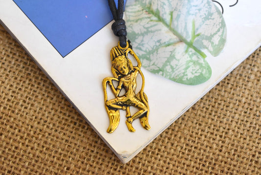 Apsara - A Cultural Tribute Jewelry Gold Brass Charm Necklace Pendant Jewelry