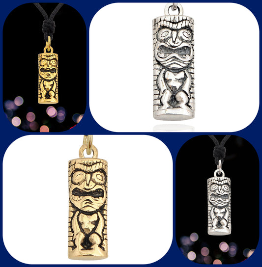 Hawaiian God 92.5 Sterling Silver Gold Brass Necklace Pendant Jewelry