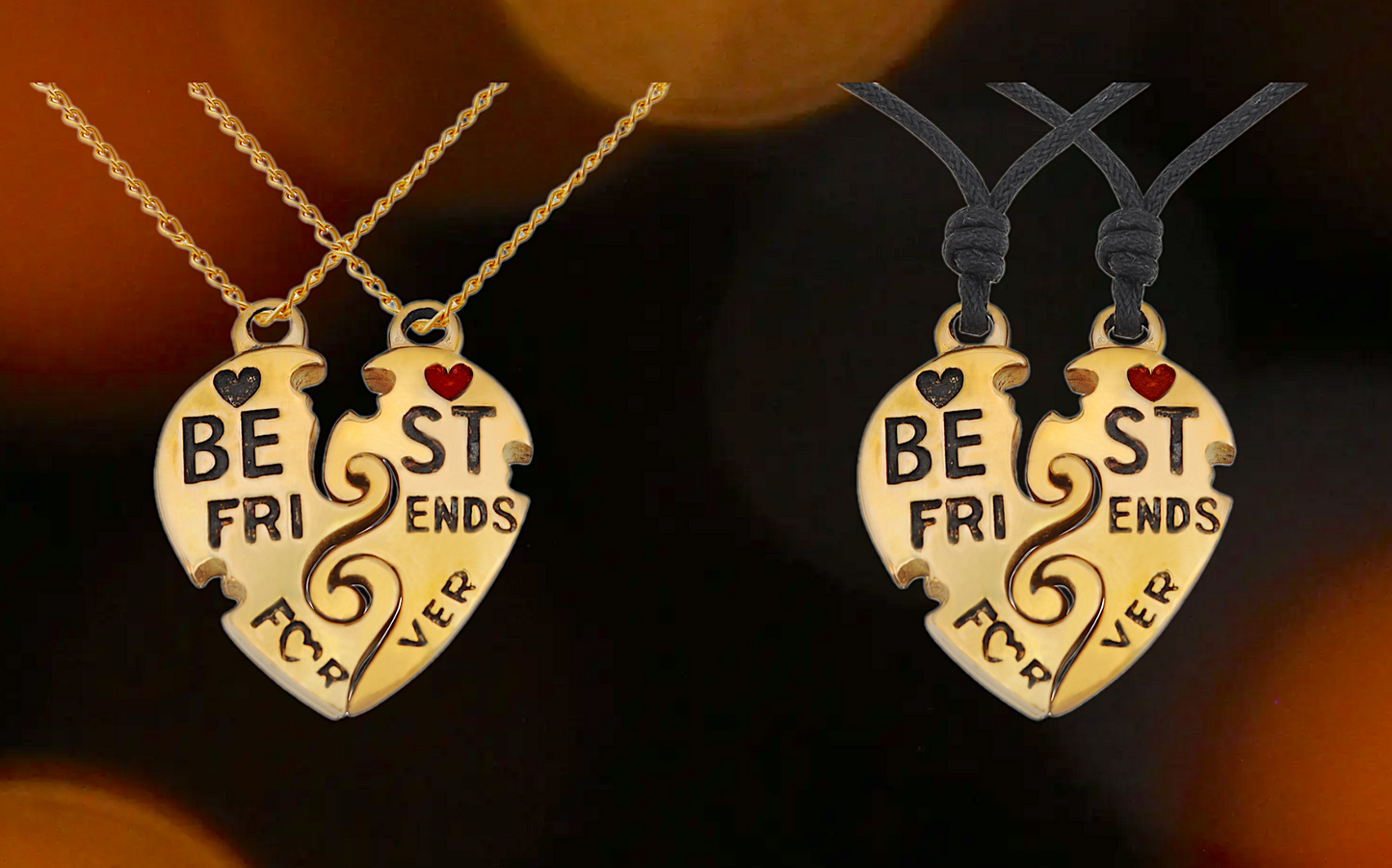 Best Friends Ying Yang Silver Pewter Gold Brass Charm Necklace Pendant Jewelry