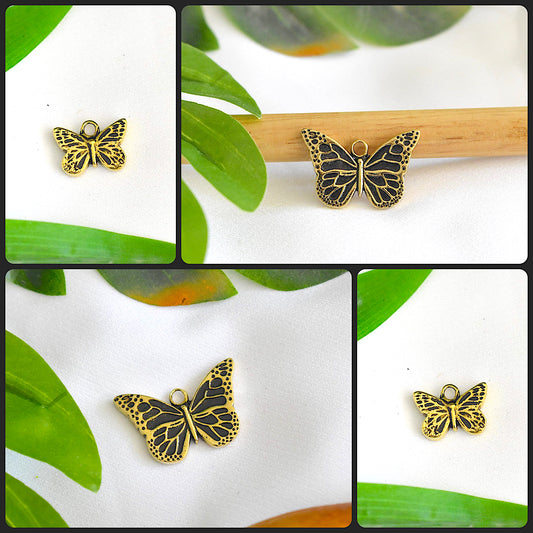 New Butterfly Insect Silver Pewter Gold Brass Charm Necklace Pendant Jewelry