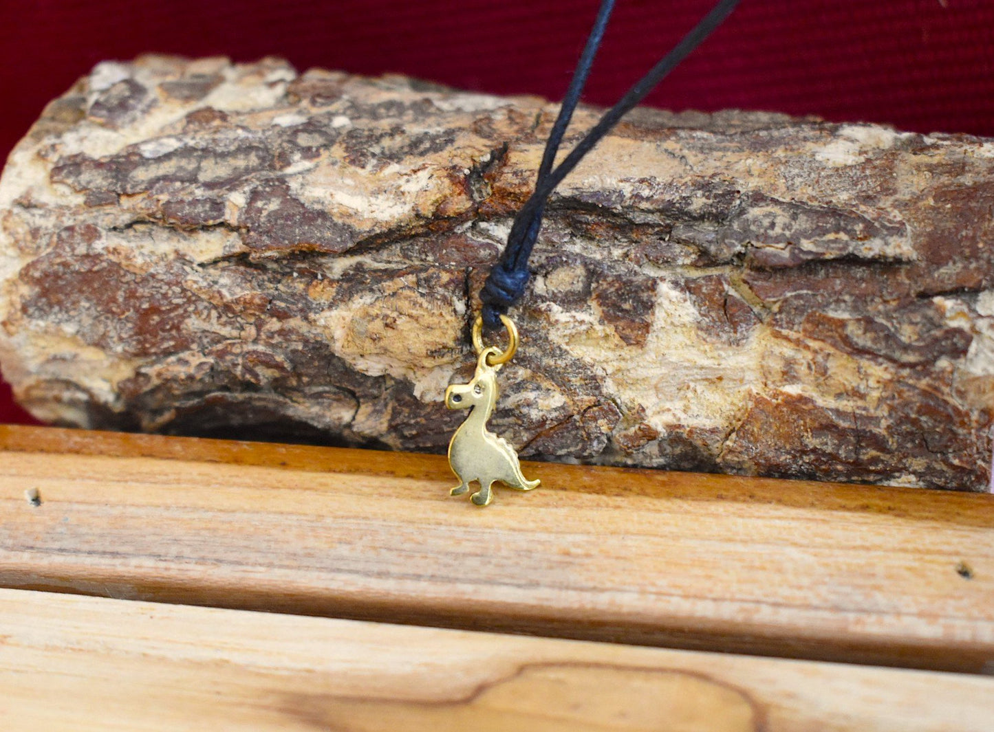 Cute Little Golden Dinosaur Silver Pewter Gold Brass Charm Necklace Pendant Jewelry