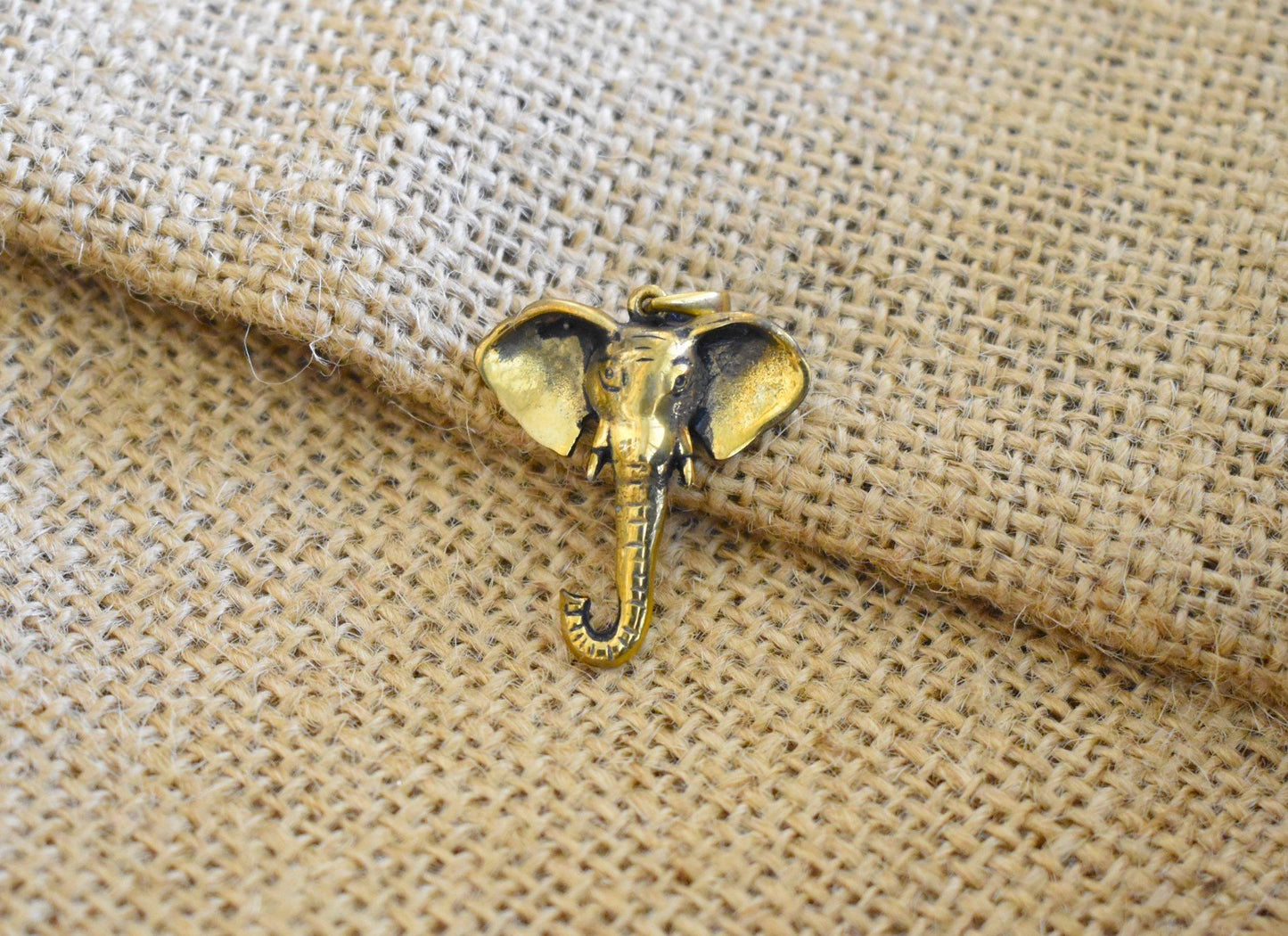 Elephant Ganesh Indian God Silver Pewter Gold Brass Necklace Pendant Jewelry