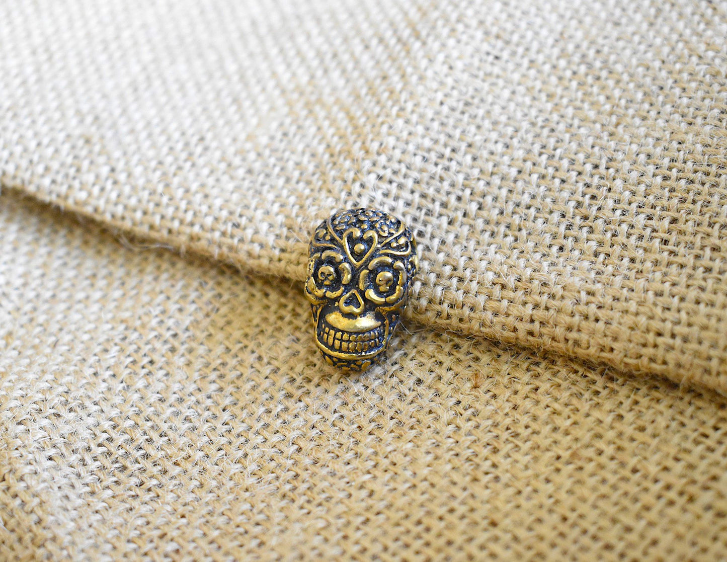 Sugar Skull Handmade Gold Brass Silver Pewter Necklace Pendant Jewelry
