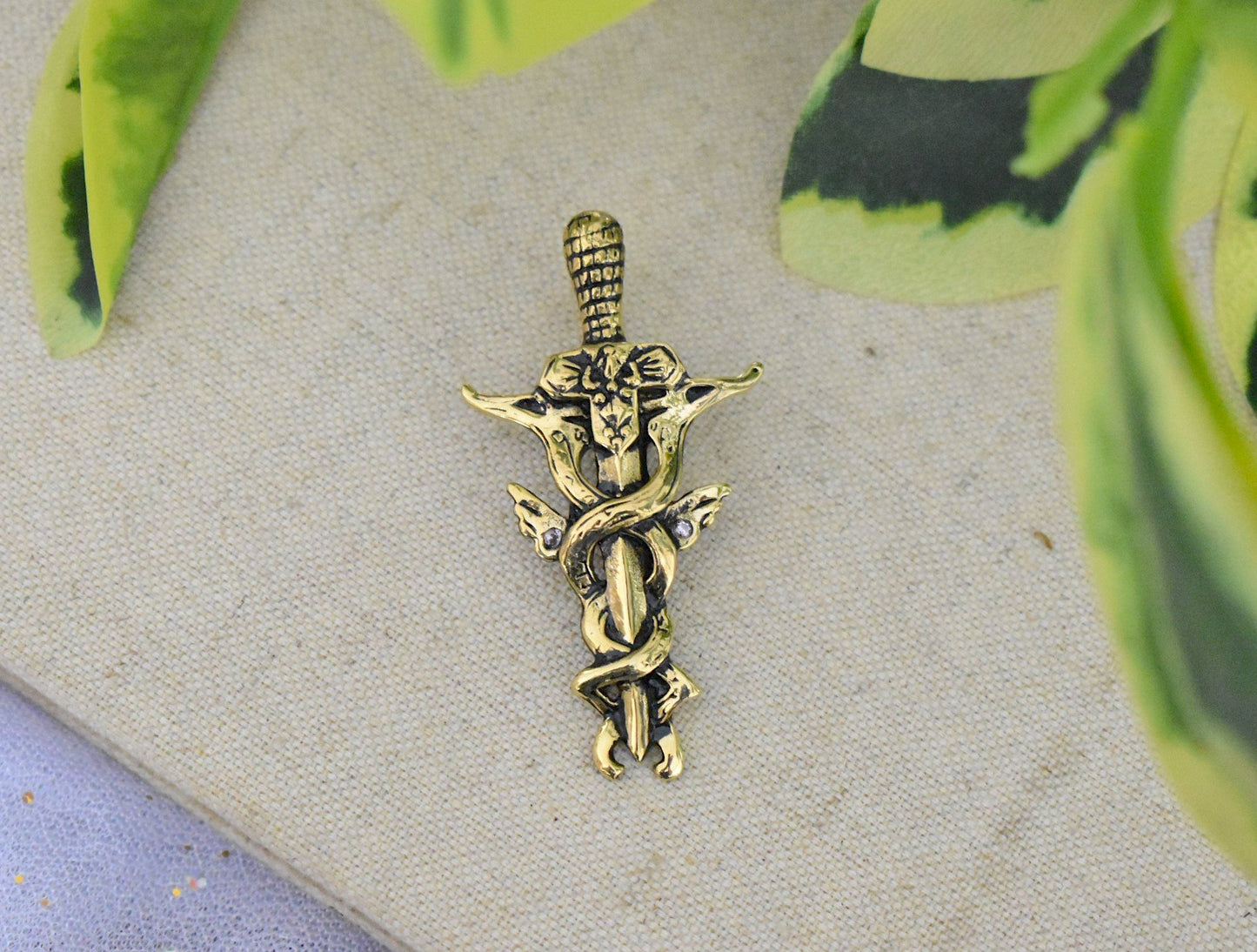 Holy Sword Silver Pewter Gold Brass Charm Necklace Pendant Jewelry