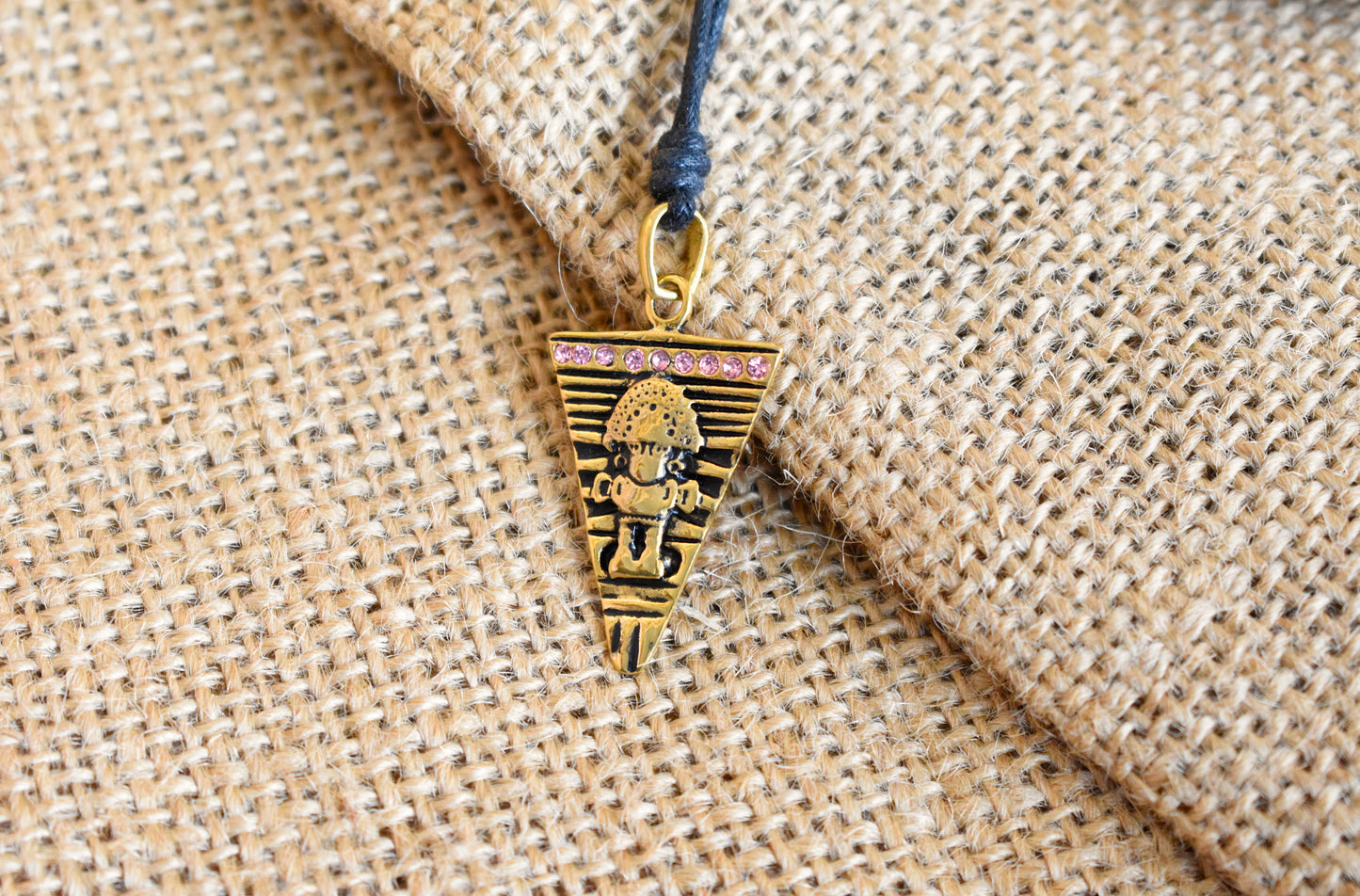 Aztec Mayan Design Silver Pewter Gold Brass Charm Necklace Pendant Jewelry