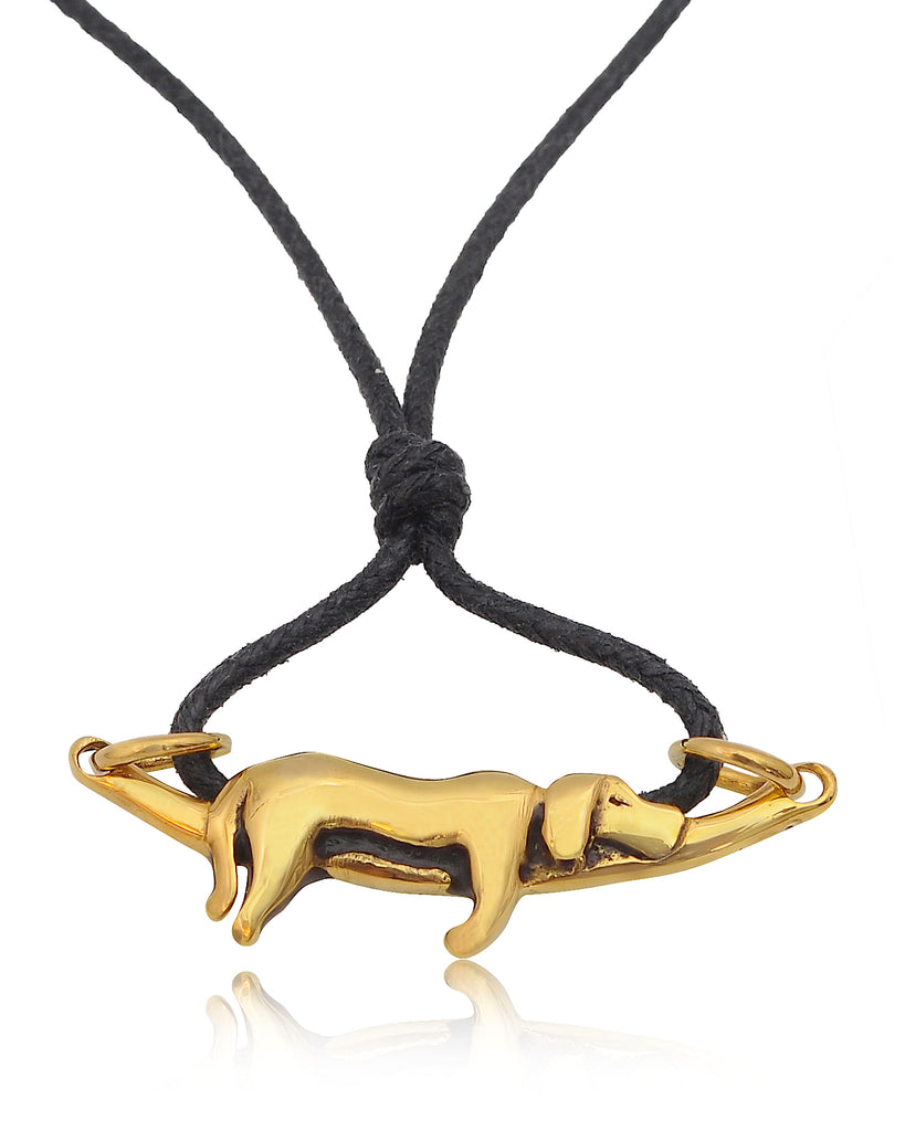 New Sleeping Dog Silver Pewter Gold Brass Charm Necklace Pendant Jewelry