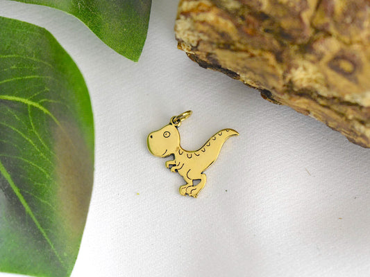 Lovely Dinosaur Silver Pewter Gold Brass Charm Necklace Pendant Jewelry