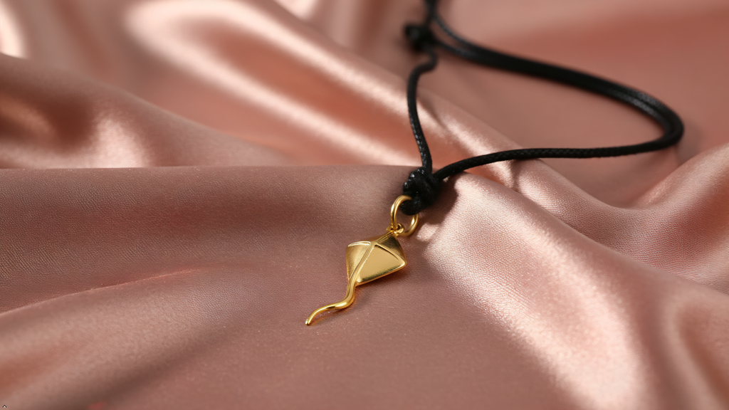 Kite Flyer Brass Charm Sterling Silver Necklace Pendant Jewelry With Cotton Cord