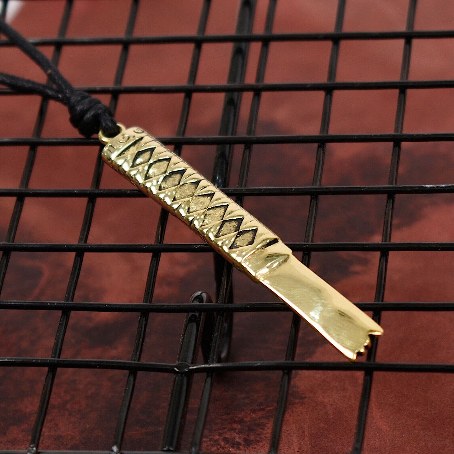 Sword Samurai 92.5 Sterling Silver Gold Brass Necklace Pendant Jewelry