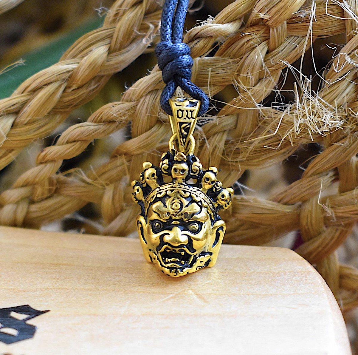 New Japanese Hannya Mask Handmade Brass Charm Necklace Pendant Jewelry