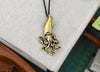 Squid Sea Life Silver Pewter Gold Brass Charm Necklace Pendent Jewelry