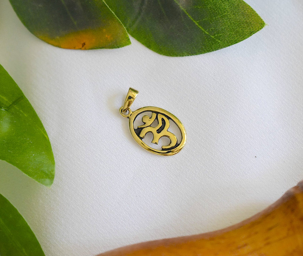 New Hindu Om Ohm 92.5 Sterling Silver Pewter Charm Necklace Pendant Jewelry