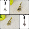 Mini Cute Bird Feet 92.5 Sterling Silver Pewter Gold Brass Charm Necklace Pendant Jewelry