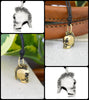 Skull Punk Mohawk 92.5 Sterling Silver Gold Brass Charm Necklace Pendant Jewelry