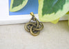 Ouroboros Snake Lying 92.5 Sterling Silver Pewter Brass Charm Necklace Pendant Jewelry