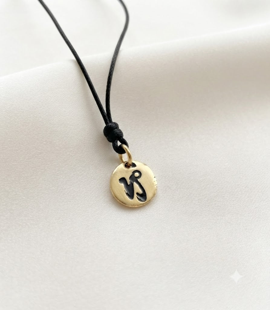Astrology Gold 92.5 Sterling Silver Brass Charm Necklace Pendant Horoscope Zodiac
