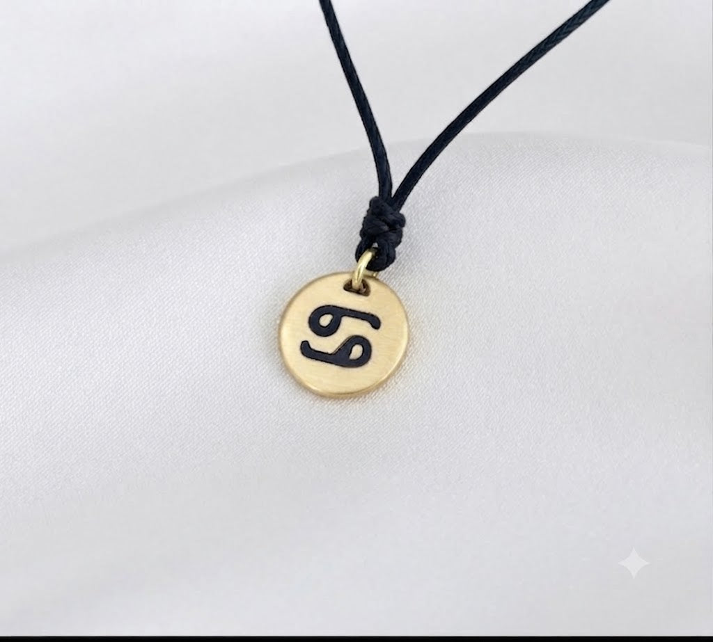 Astrology Gold 92.5 Sterling Silver Brass Charm Necklace Pendant Horoscope Zodiac