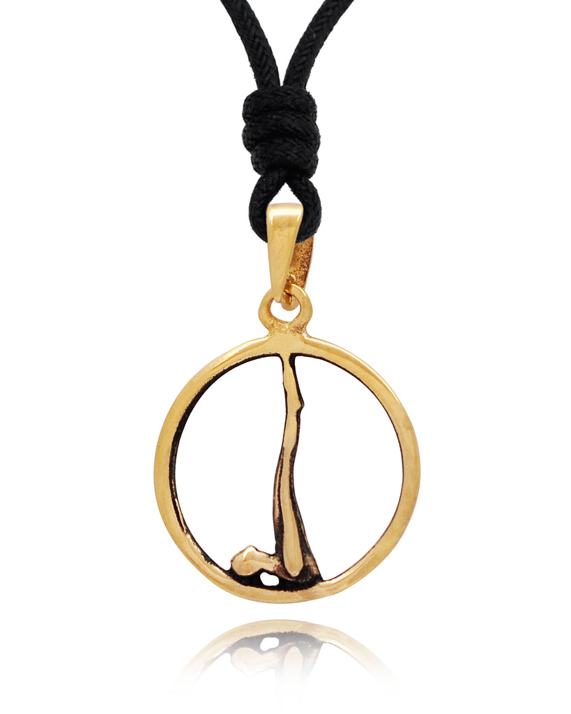Yoga Pose 92.5 Sterling Silver Gold Brass Charm Necklace Pendant Jewelry