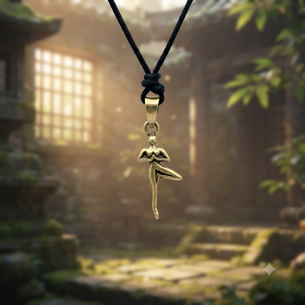 Yoga Pose 92.5 Sterling Silver Gold Brass Charm Necklace Pendant Jewelry