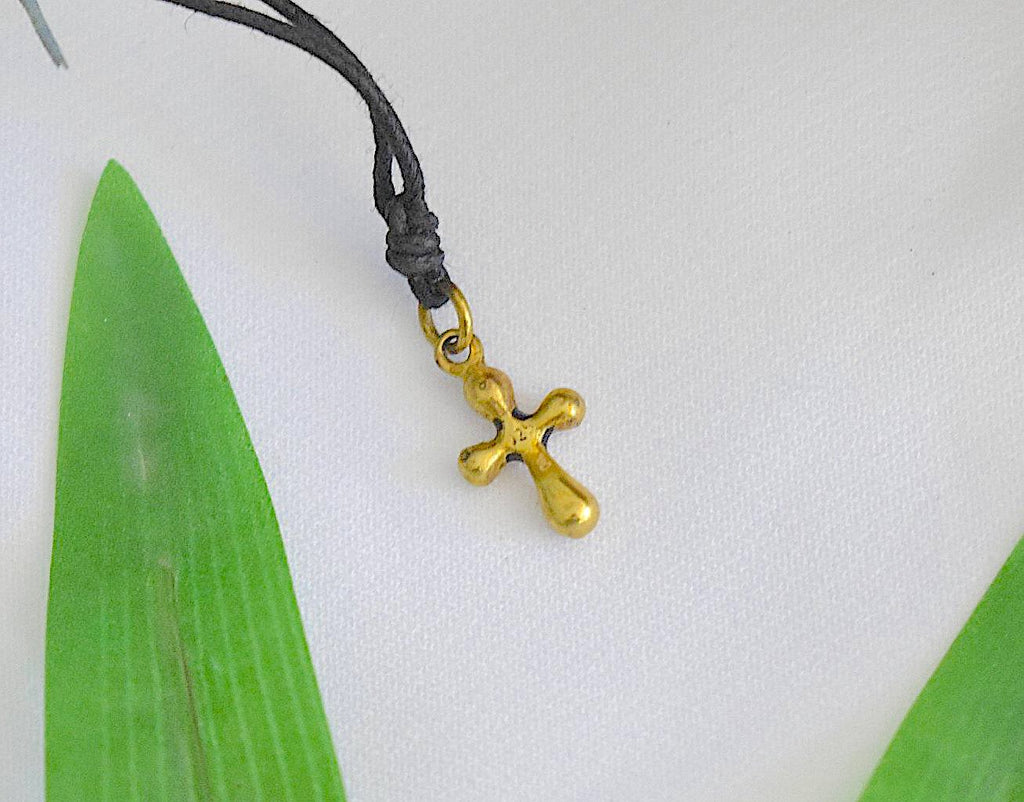 Handmade Chrisitan Cross Sterling-silver Pewter Brass Charm Necklace Pendant Jewelry