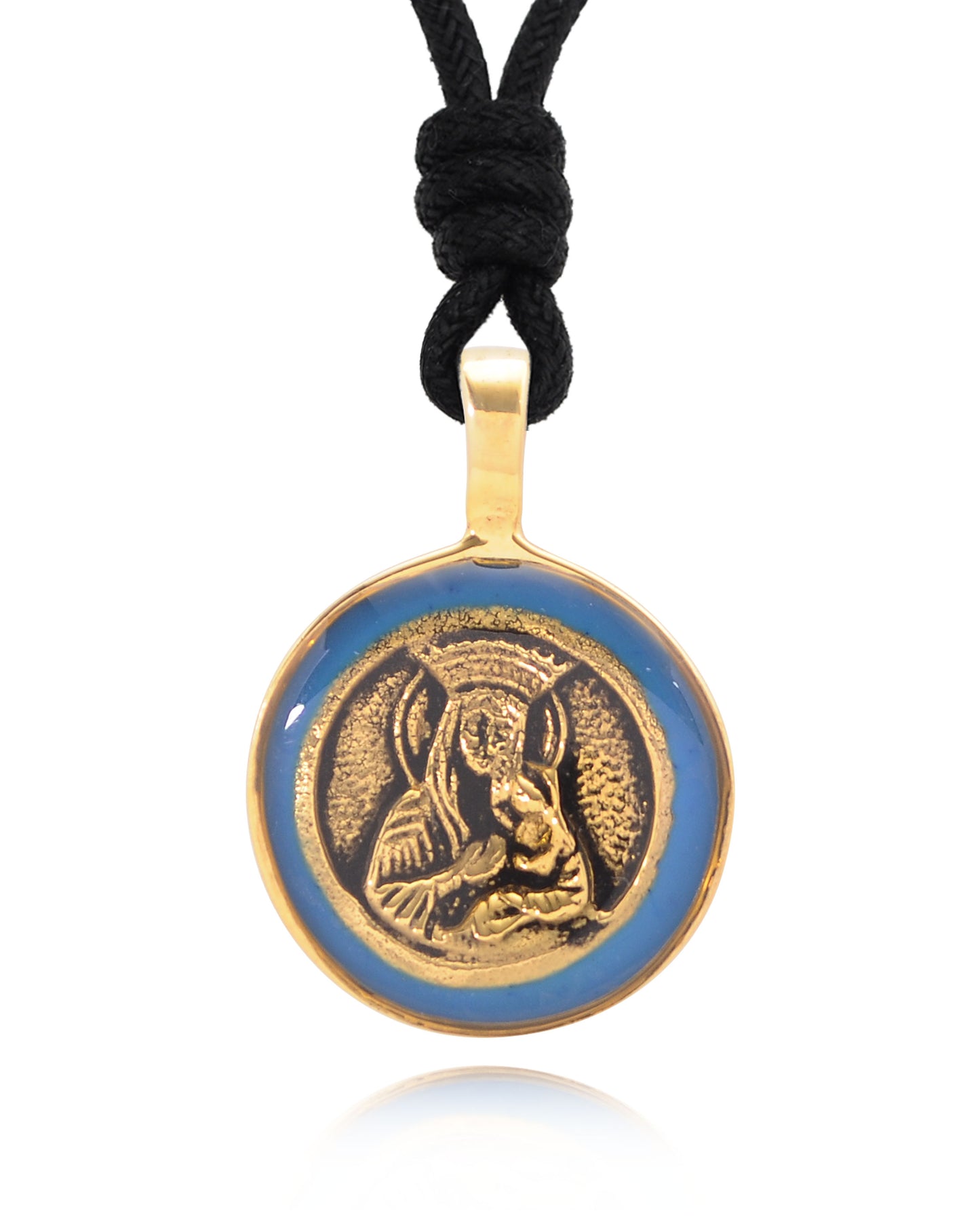 Virgin Mary Mother Of Jesus Handmade Brass Charm Necklace Pendant Jewelry