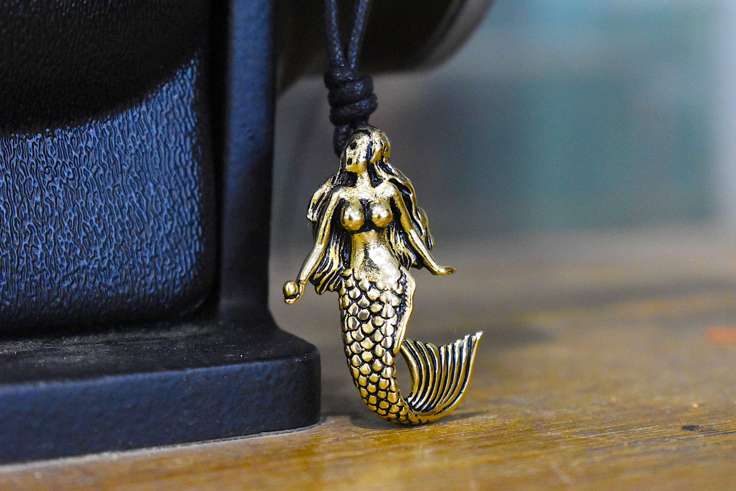 Beautiful Mermaid Sea Life Gold Brass Sterling Silver Charm Necklace Pendant Jewelry