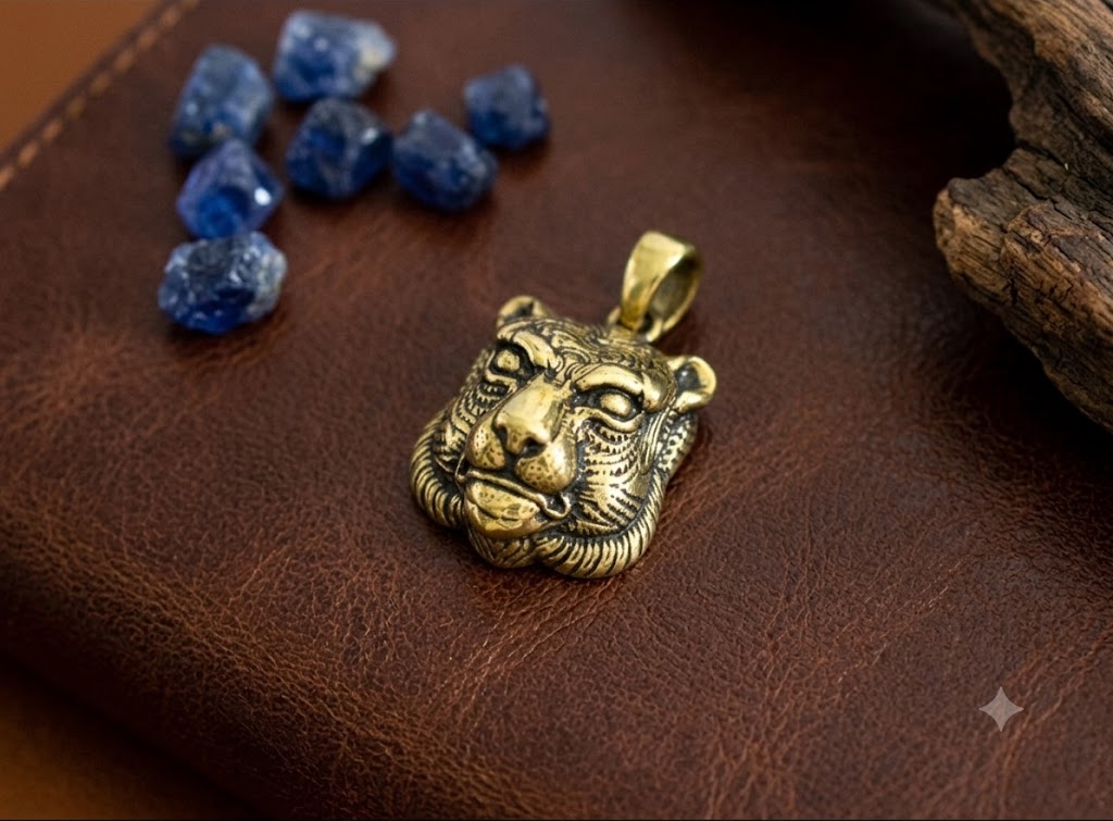Panther Head 92.5Sterling Silver Gold Brass Necklace Pendant Jewelry