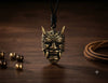 Devil Worshiper Satan Mask 925 Sterling Silver Gold Brass Necklace Jewelry