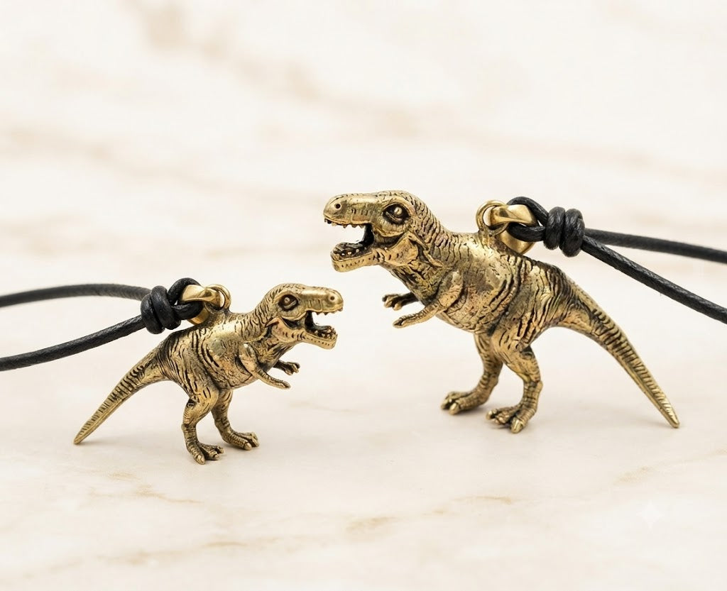 Tyrannosaurus Rex T-Rex 925 Sterling Silver Gold Brass Charm Necklace Pendant Jewelry