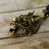Dragon Head Pendant Sterling Silver Gold Brass Necklace Charm Jewelry