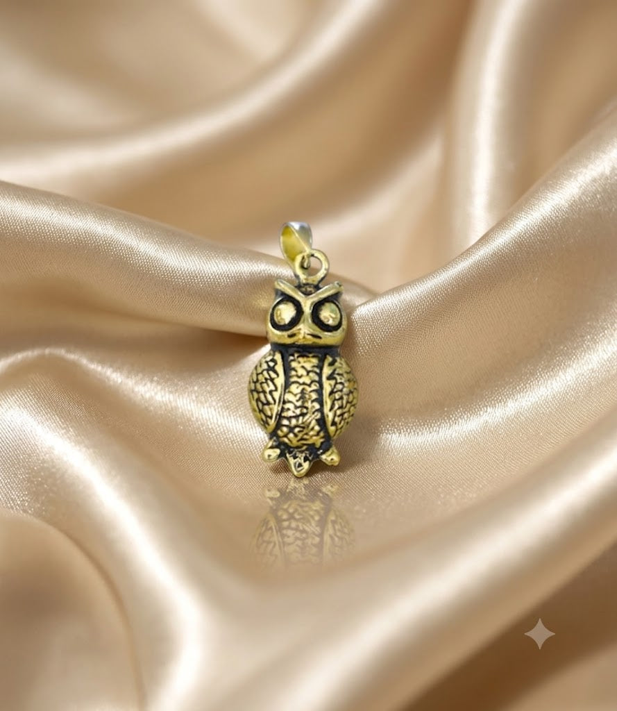 Unique Owl Bird Handmade 92.5 Sterling Silver Brass Pewter Necklace Pendant Jewelry