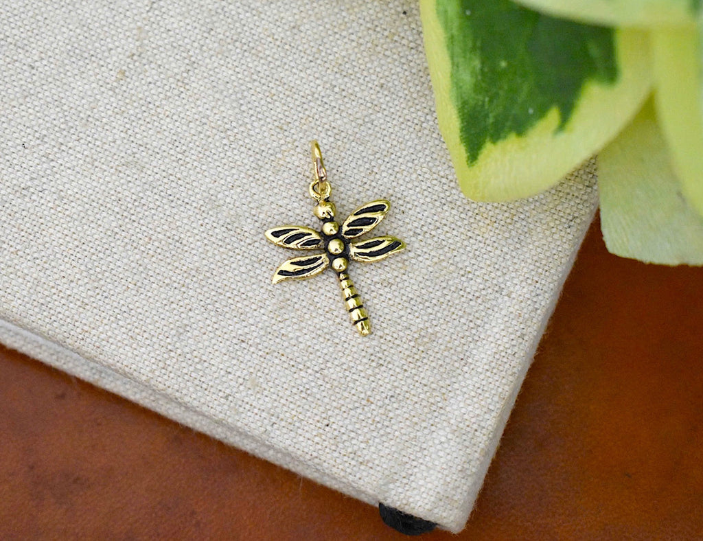 Small Dragonfly Sterling Silver Pewter Brass Charm Necklace Pendant Jewelry