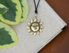 Golden Sun In Splendou Gold Brass Charm Necklace Pendant Jewelry